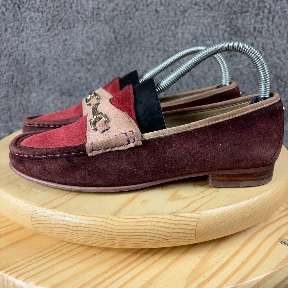 Sam Edelman Loafer Talia Womens Size 7 Suede Suede Burgundy Slip On Horsebit